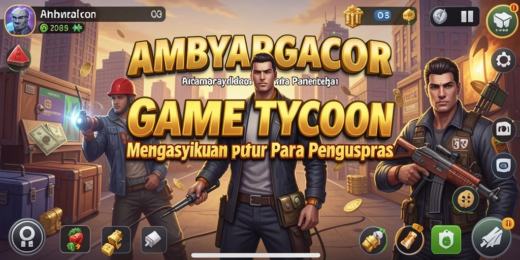 Penggambaran gameplay <strong>AMBYARGACOR</strong> yang menarik dan penuh strategi bisnis.