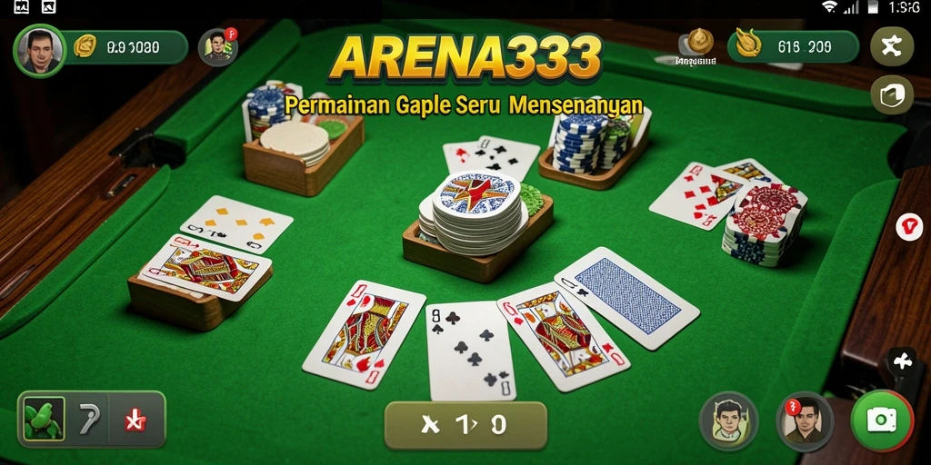 Gameplay seru dari ARENA333 menampilkan permainan Gaple yang menyenangkan.