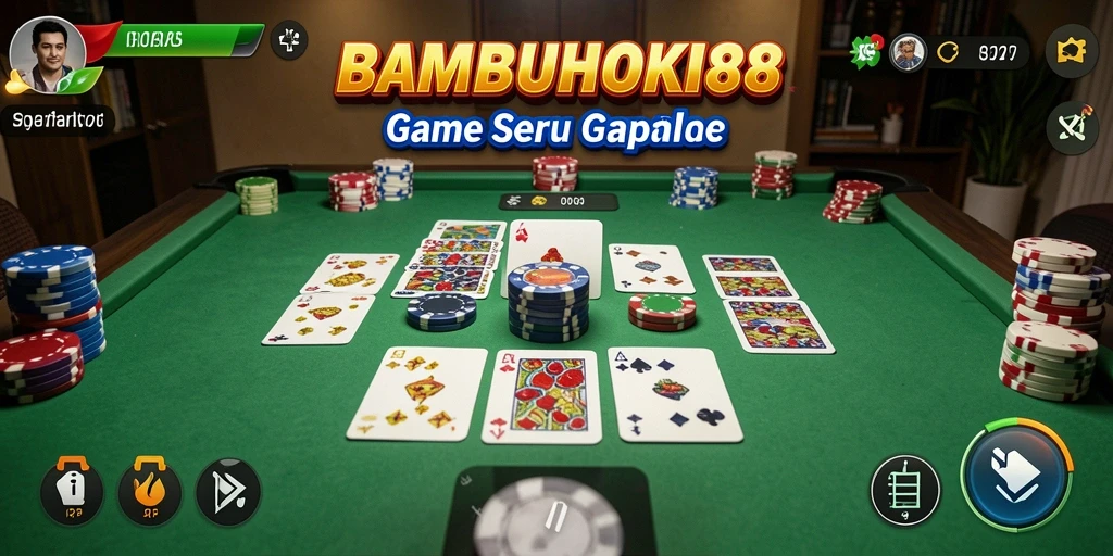 Tampilan gameplay seru dalam BAMBUHOKI88 yang penuh strategi Gaple.