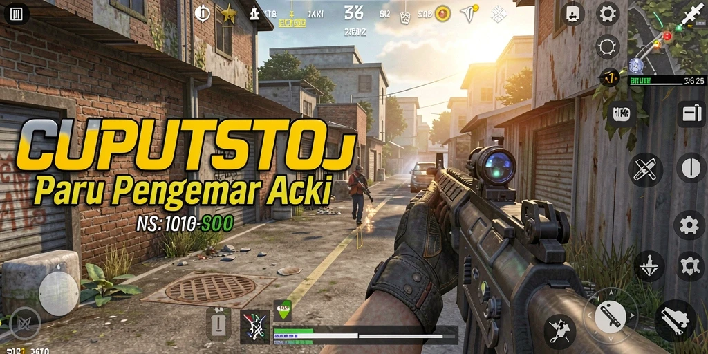Screenshot menunjukkan aksi tembak-menembak memukau dalam CUPUTOTO.