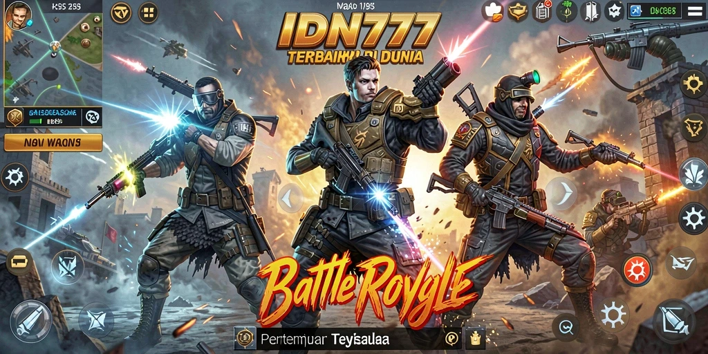 Gameplay seru IDN777 dalam pertempuran Battle Royale.