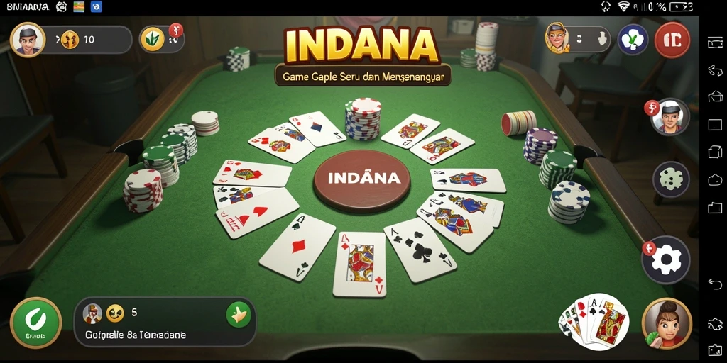 Tampilan gameplay seru dari INDAAA, mainkan Gaple bersama teman.