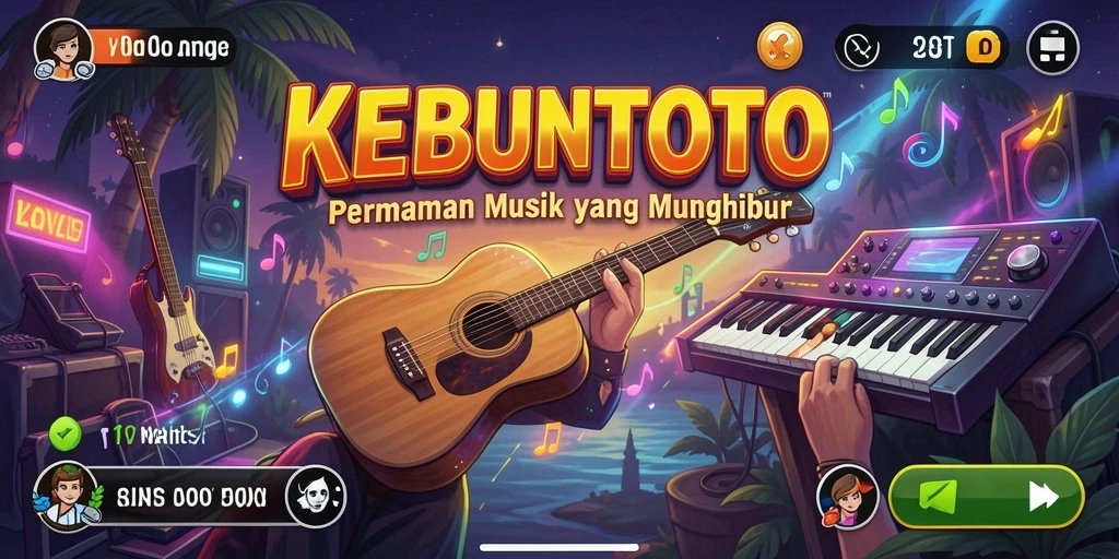 Tampilan gameplay KEBUNTOTO dengan berbagai pilihan lagu.