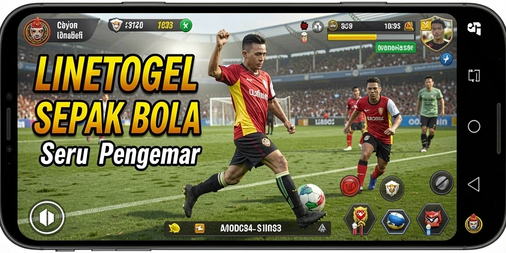 Tampilan gameplay menarik dari LINETOGEL dengan aksi sepak bola seru.