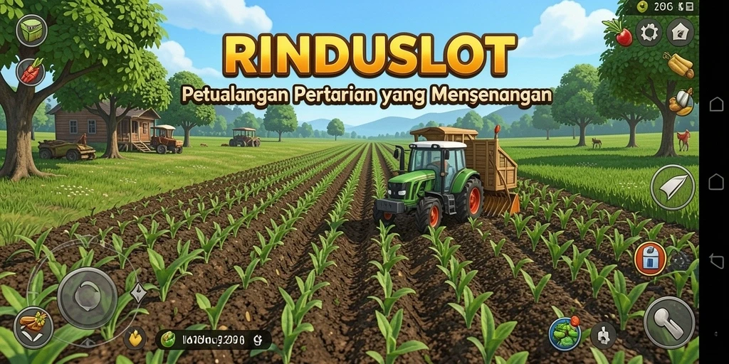 Tampilan gameplay menarik dari RINDUSLOT dengan kebun subur.