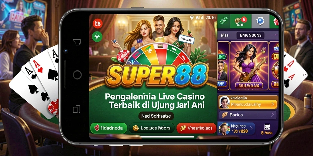 Tampilan utama gameplay Live Casino SUPER88 yang seru dan interaktif.