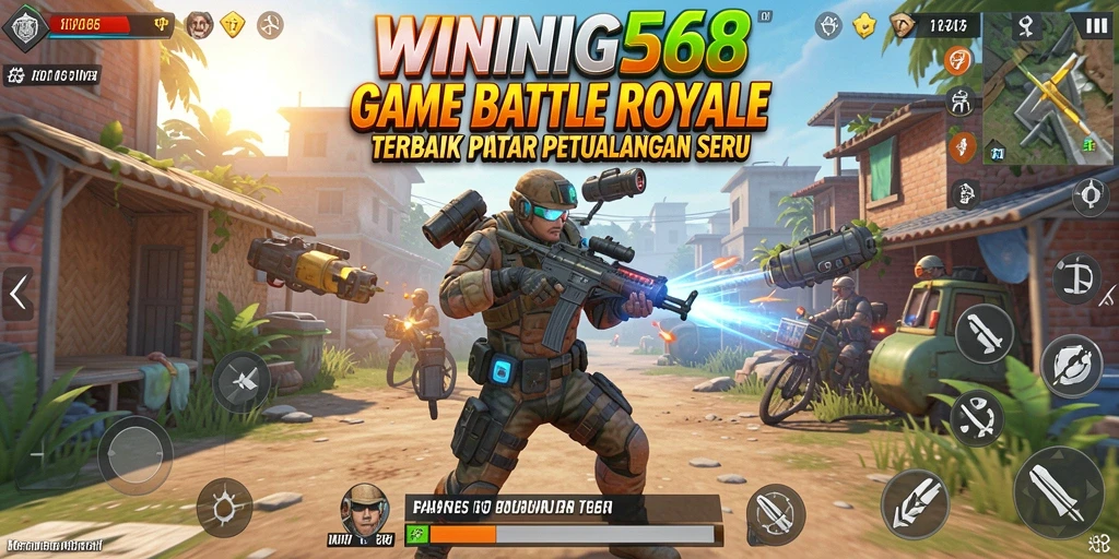Tampilan gameplay seru di WINNING568 dengan pertarungan epik Battle Royale.